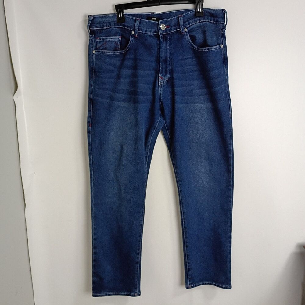 True Religion Jeans Geno Relaxed Slim Denim Stretch Dark Blue Wash Men’s 36X30